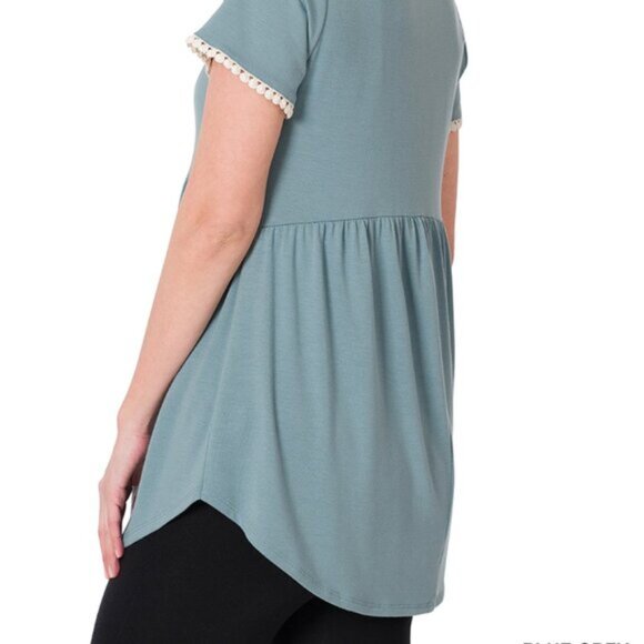 Sophia - Short sleeve empire waist shirring top - Picture 3 of 3